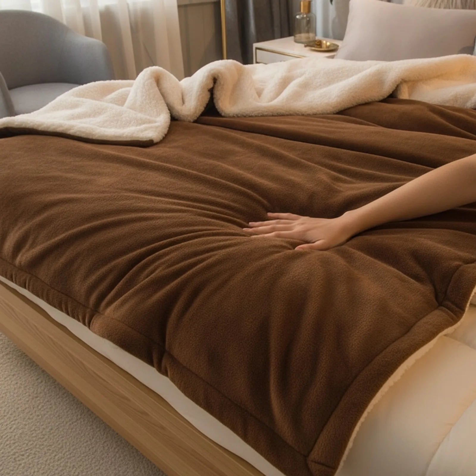 Couverture Laine Double Face Chaleur Hiver