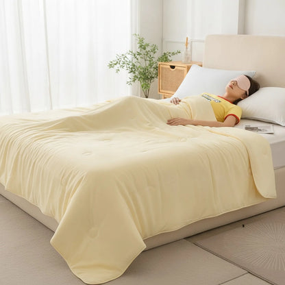 Couette d'été Soie Glacée Jaune Éclatant