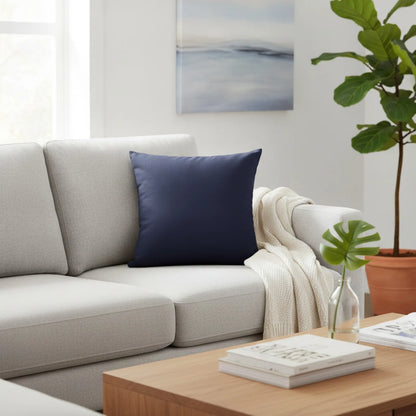 Housse Coussin Bleu Foncé Uni Élégant