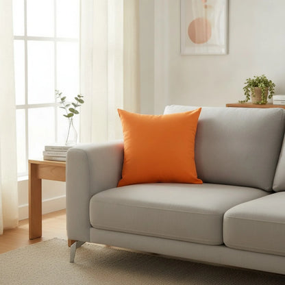 Housse de coussin orange vif unie