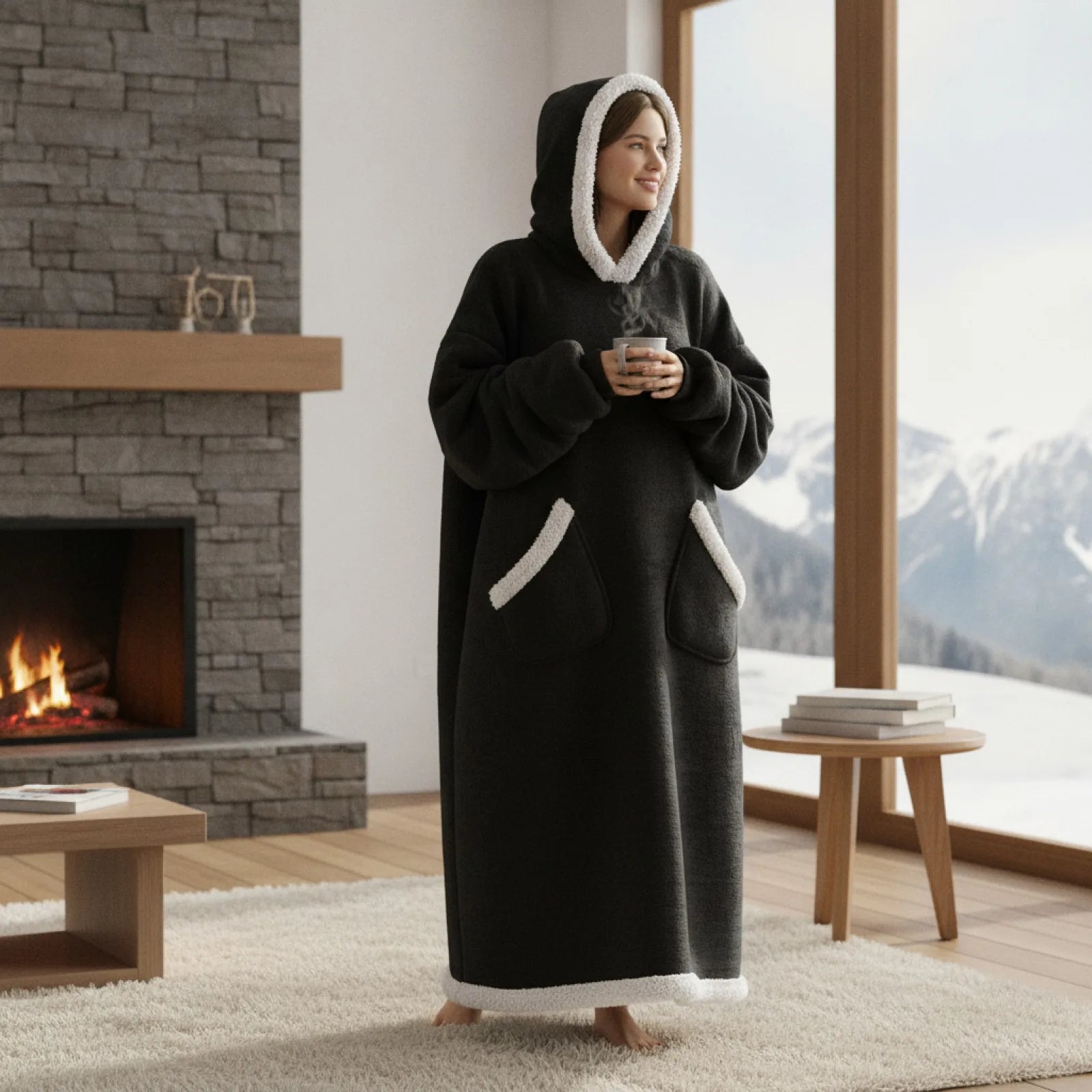 Couverture Pyjama Géante à Capuche et Manches