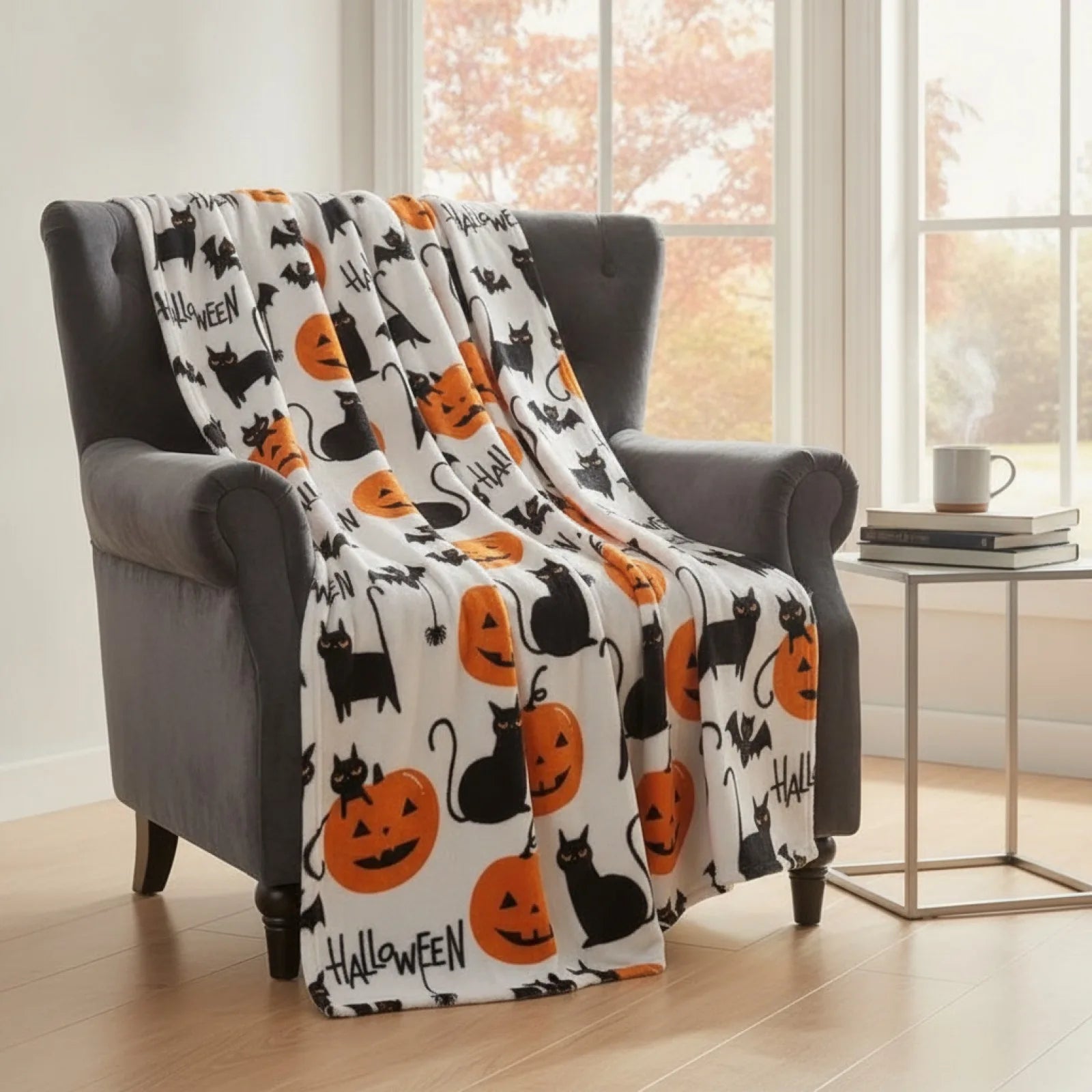 Couverture Flanelle Chauves-Souris Noires Douceur & Style