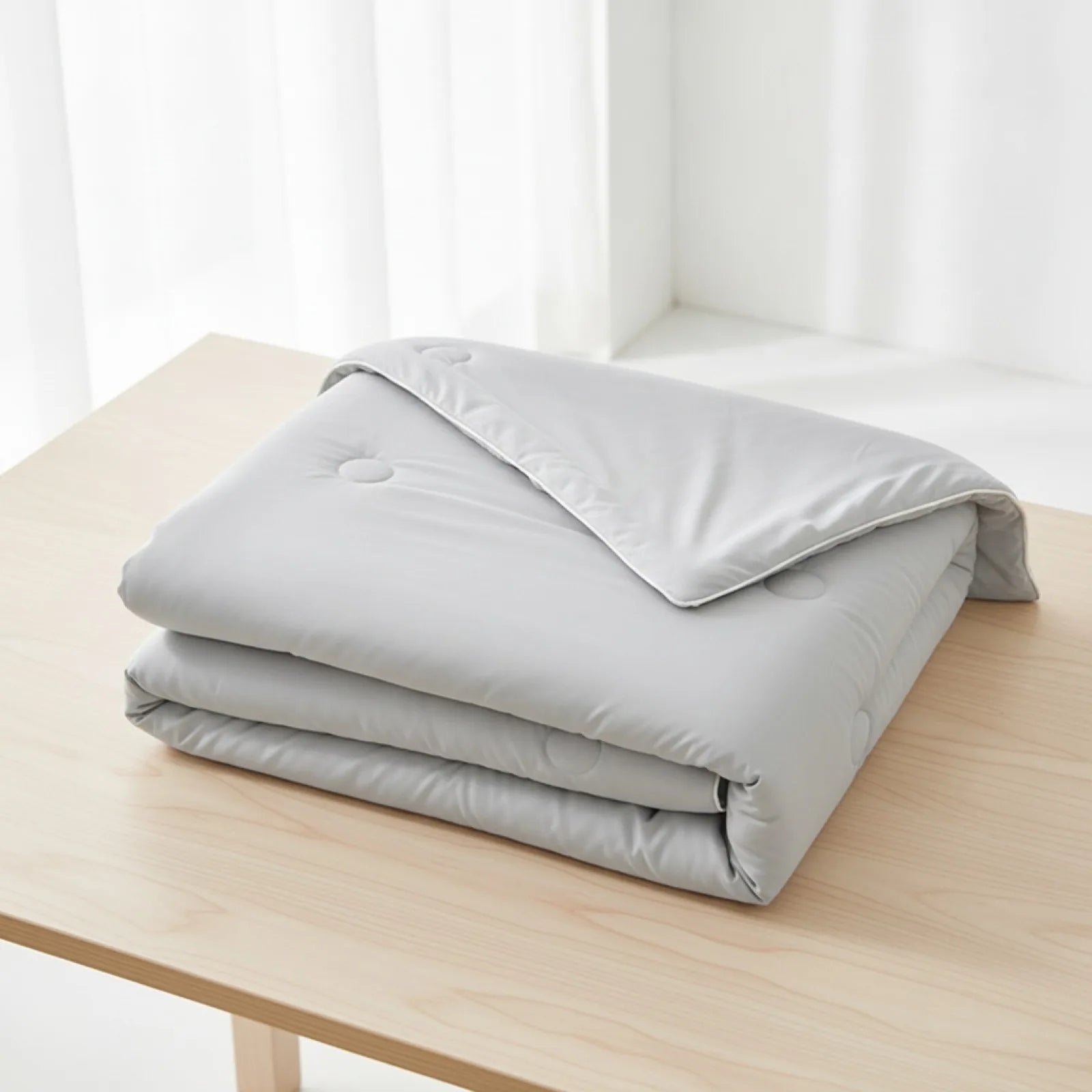 Couette d'été fraîche en soie glacée grise