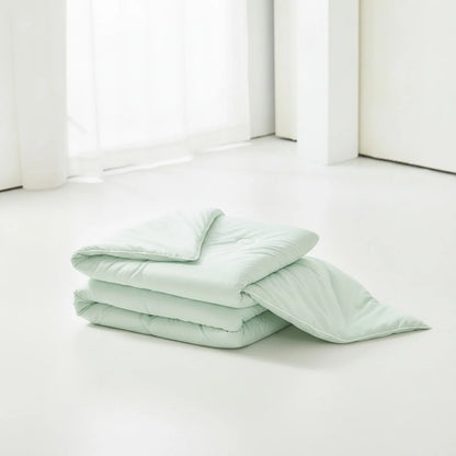 Couette d'été rafraîchissante en soie glacée verte
