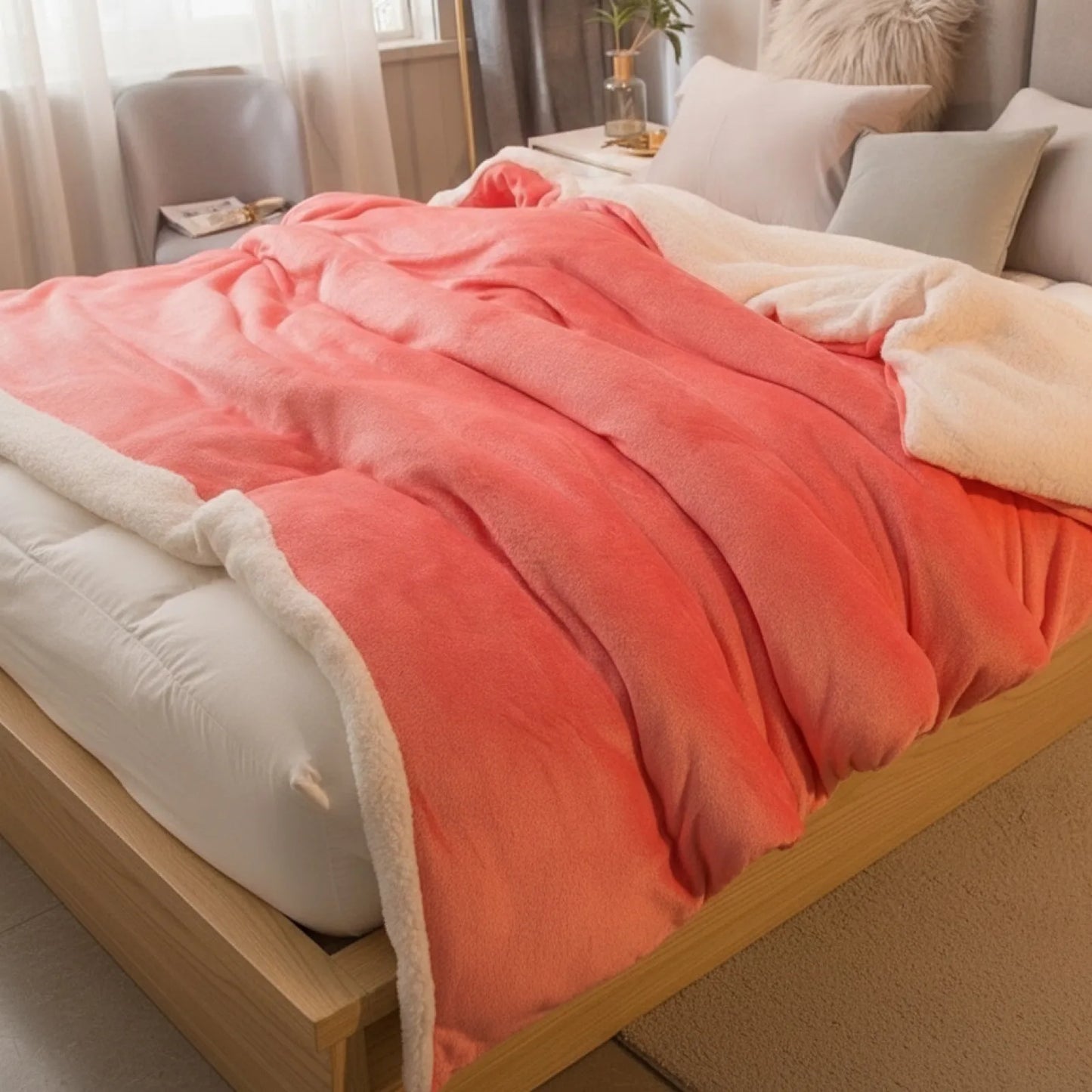 Couverture Laine "Sunset Glow" Double Face