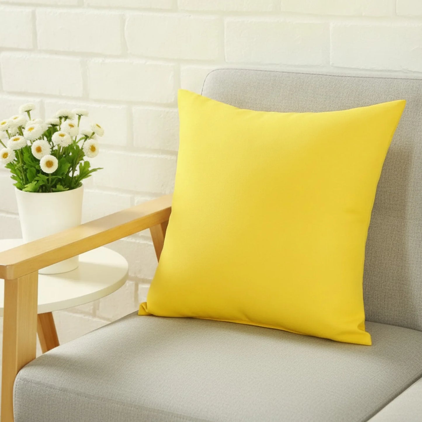 Housse Coussin Jaune Vif "Goose Yellow"