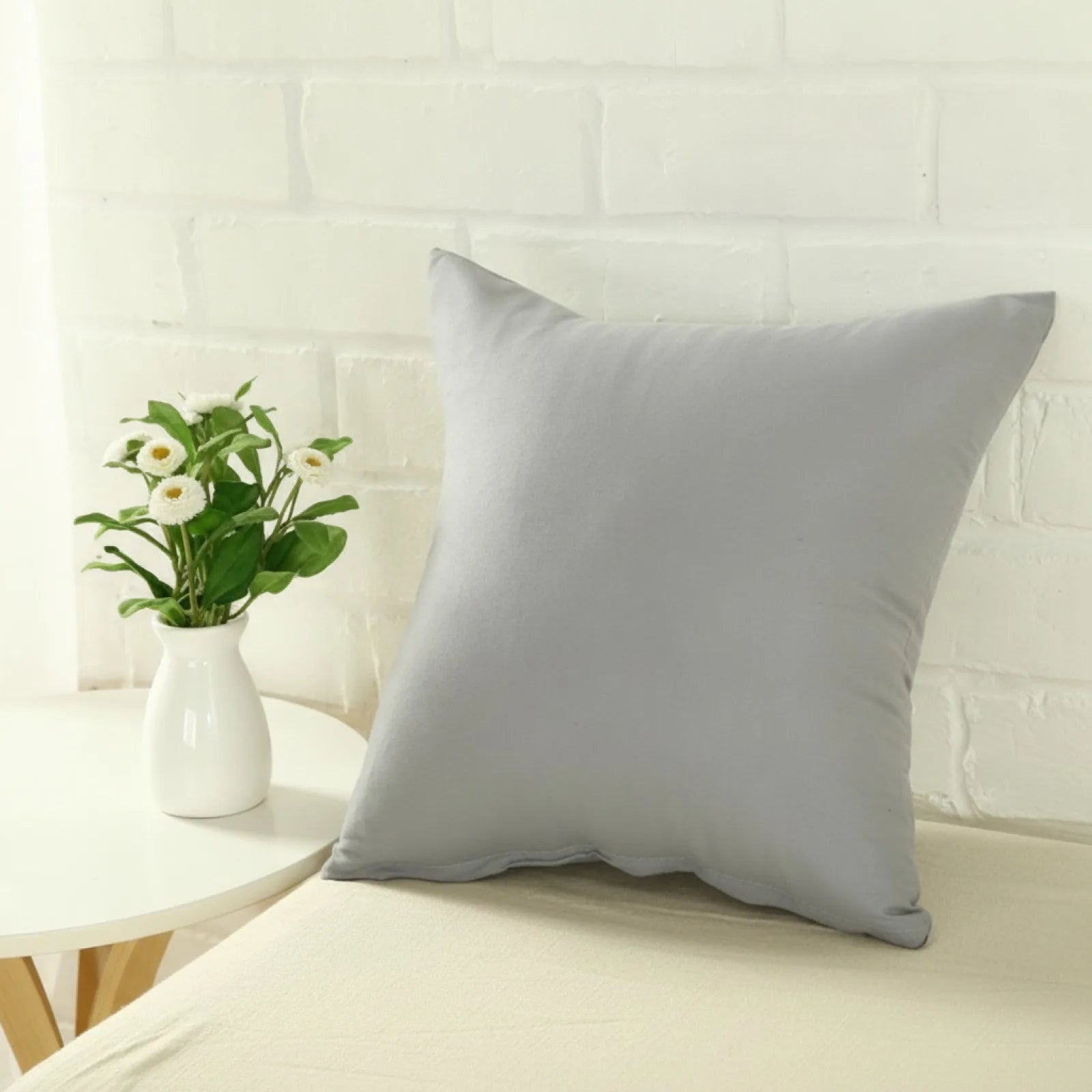 Housse de coussin "Couleur Bonbon" Gris Argenté