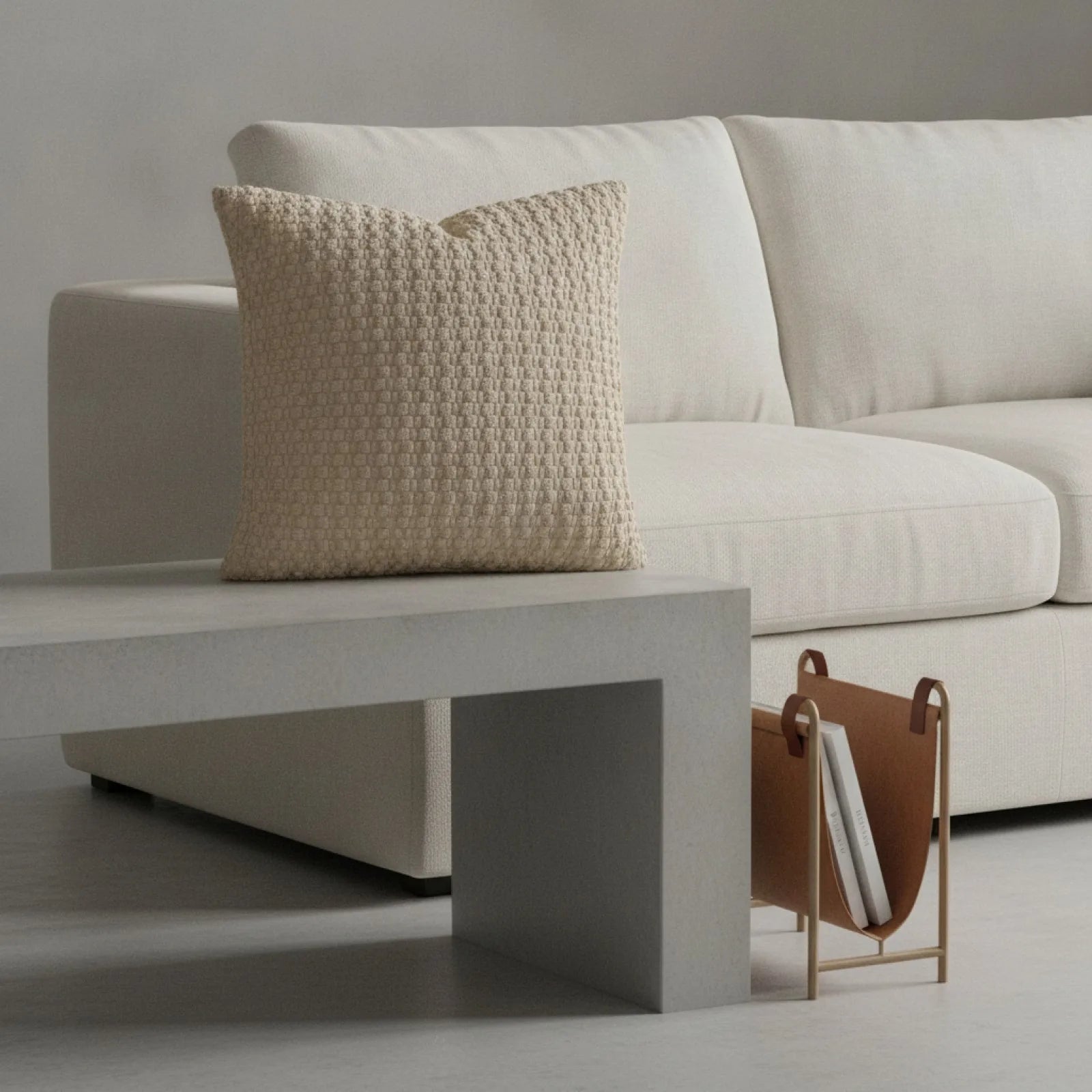 Housse Coussin Velours Côtelé Kaki Bohème Moderne