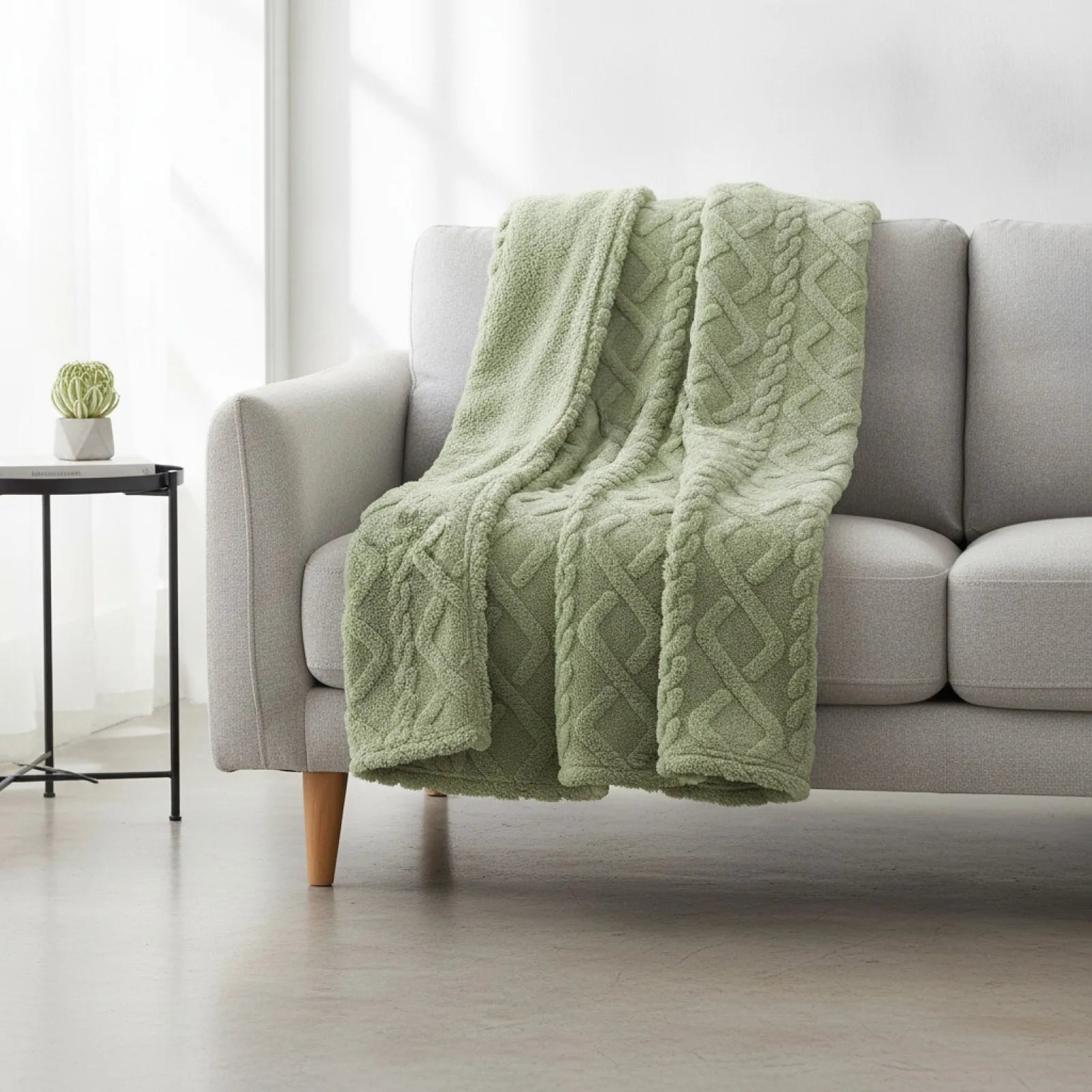 Couverture Sherpa Douceur Hivernale Verte
