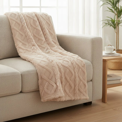 Couverture Sherpa Douce et Chaude Khaki